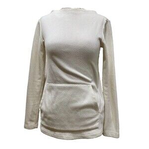Dudley Stephens Fleece Pullover Women’s XS Cream Boatneck Coastal Tuckernuck